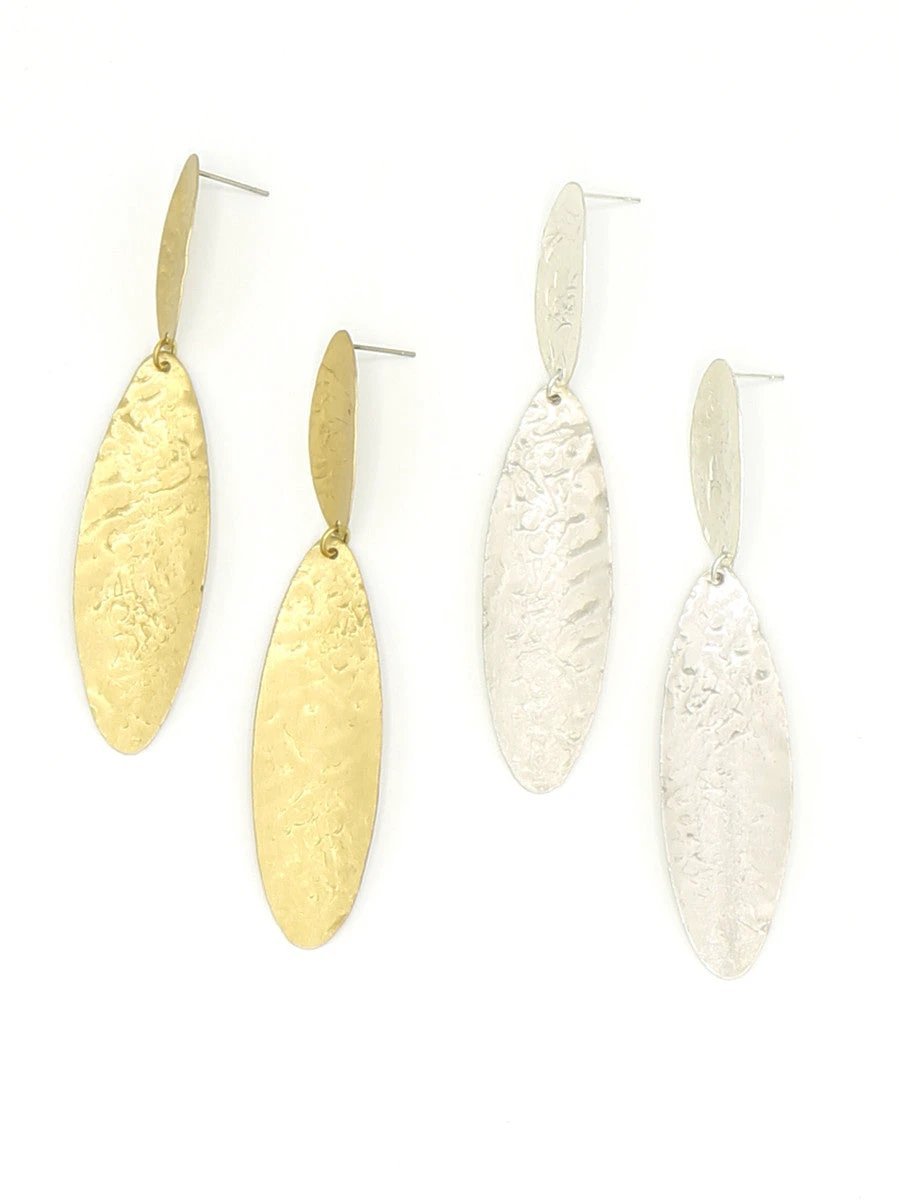 Oblong Pebble Earrings