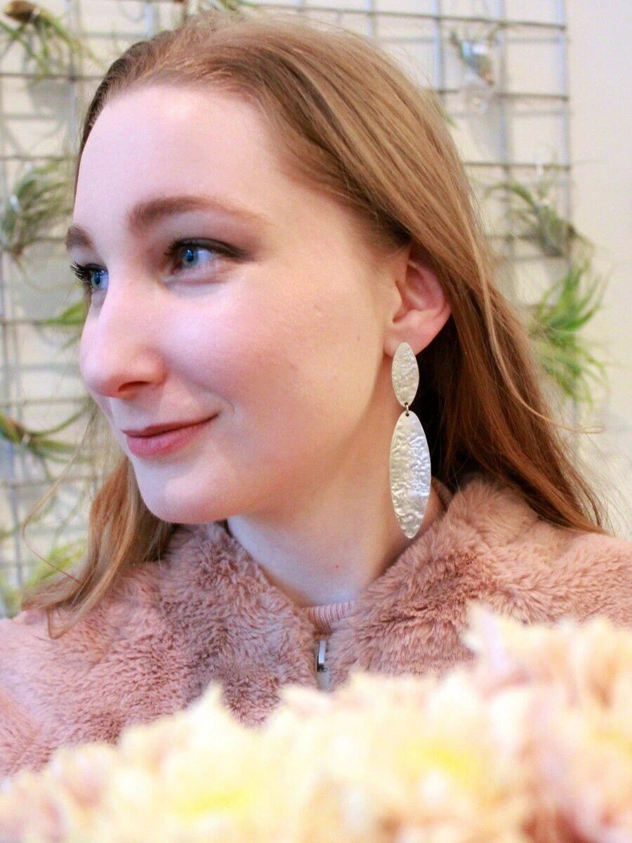 Oblong Pebble Earrings