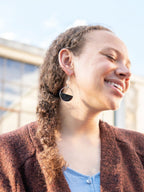 Obsidian Moon Earrings
