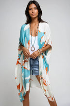 Ocean Bloom Kimono Wrap Aquamarine Clothing La Vie Bien Ocean Bloom Kimono Wrap Aquamarine