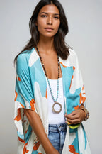 Ocean Bloom Kimono Wrap Aquamarine Clothing La Vie Bien Ocean Bloom Kimono Wrap Aquamarine