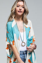 Ocean Bloom Kimono Wrap Aquamarine Clothing La Vie Bien Ocean Bloom Kimono Wrap Aquamarine