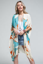 Ocean Bloom Kimono Wrap Aquamarine Clothing La Vie Bien Ocean Bloom Kimono Wrap Aquamarine