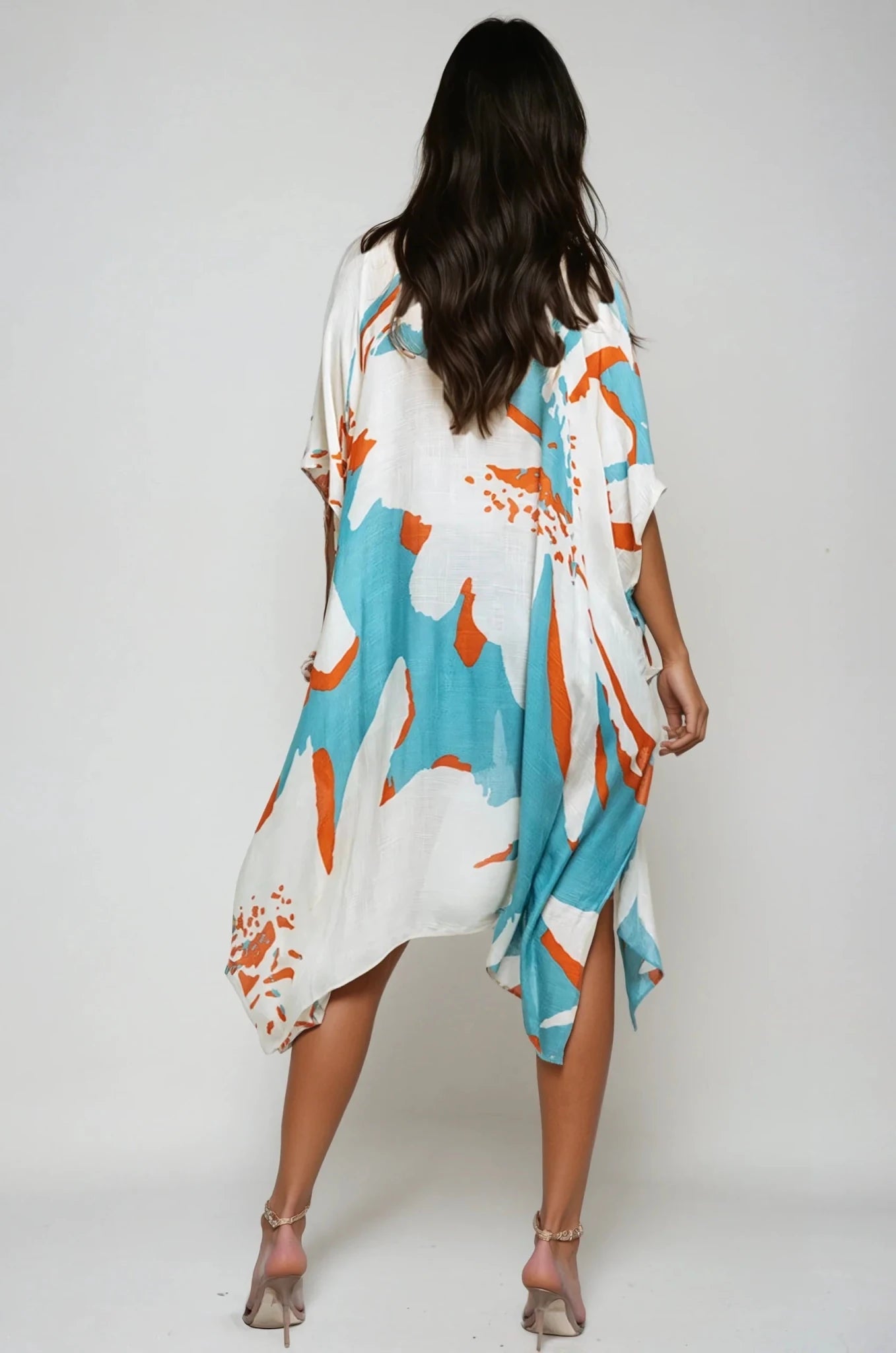 Ocean Bloom Kimono Wrap Aquamarine Clothing La Vie Bien Ocean Bloom Kimono Wrap Aquamarine