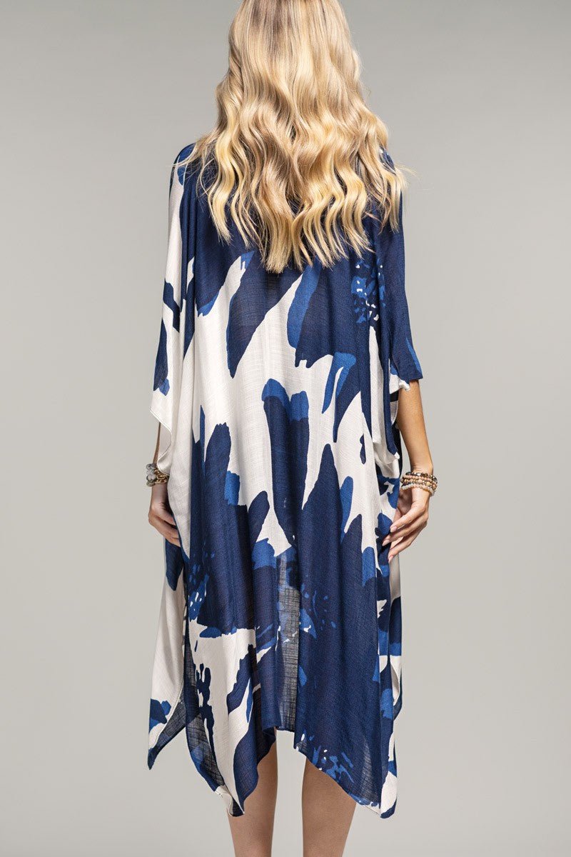 Ocean Bloom Kimono Wrap Navy Clothing La Vie Bien Ocean Bloom Kimono Wrap Navy