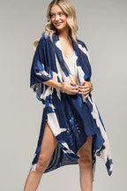 Ocean Bloom Kimono Wrap Navy Clothing La Vie Bien Ocean Bloom Kimono Wrap Navy