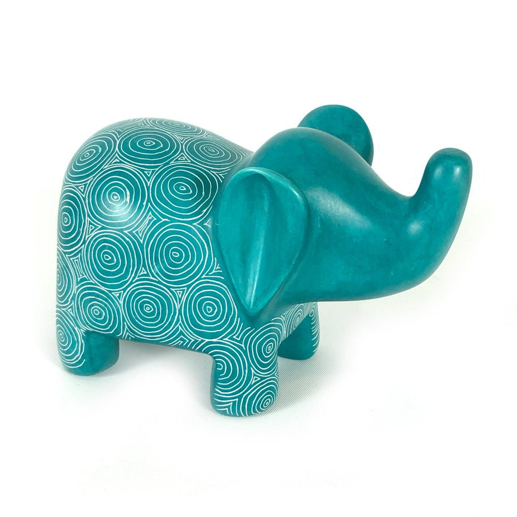 Ocean Green Elephant - Soapstone La Vie Bien Ocean Green Elephant - Soapstone