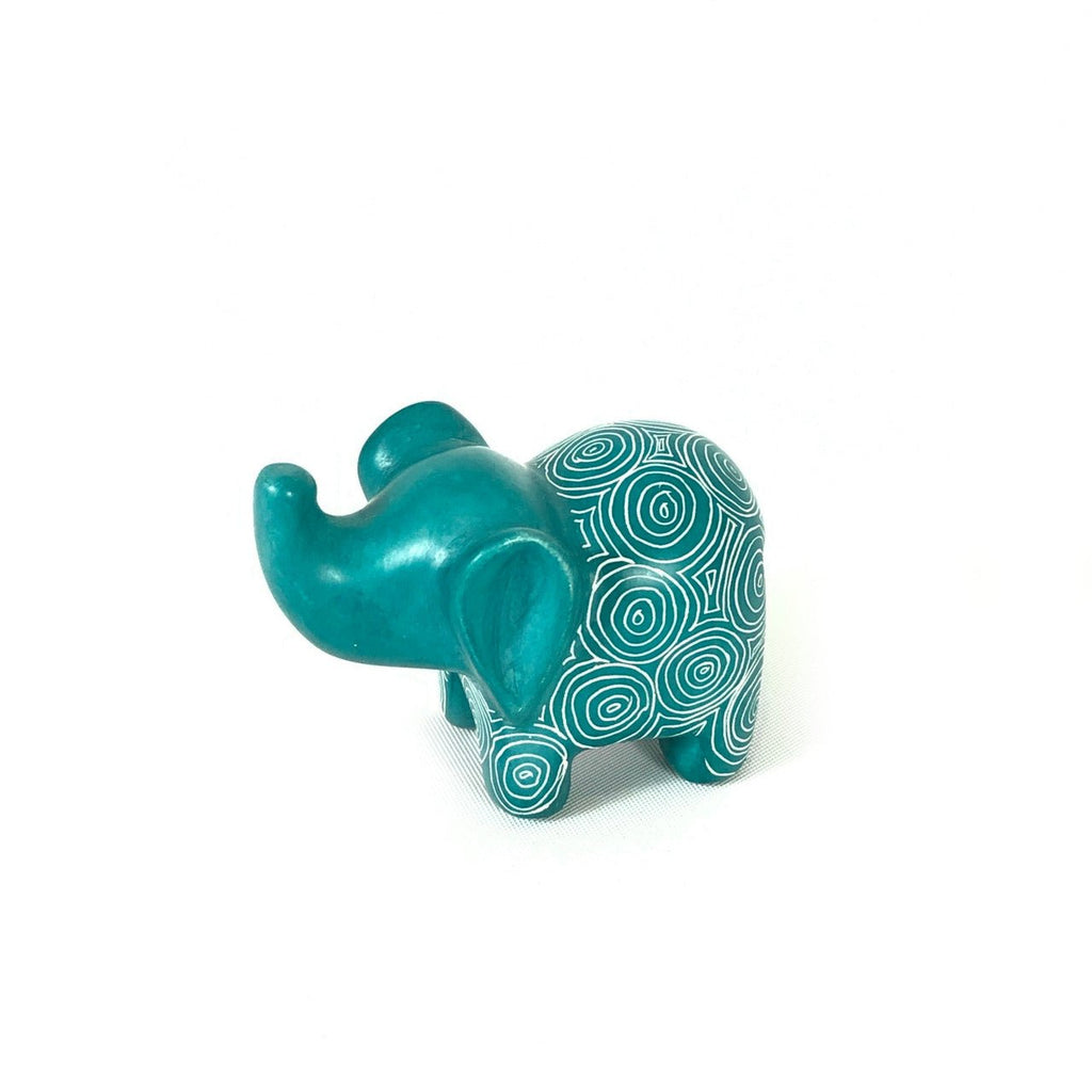 Ocean Green Elephant - Soapstone La Vie Bien Ocean Green Elephant - Soapstone
