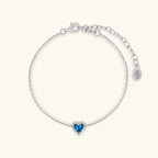 Ocean’s Wisdom Lab Blue Opal Heart Silver Bracelet by Karma and Luck