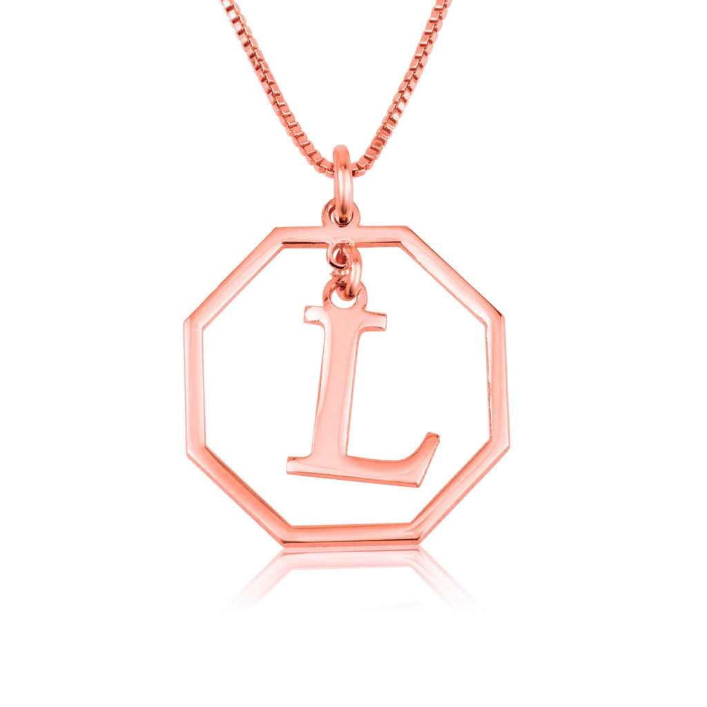 Octagon Initial Necklace