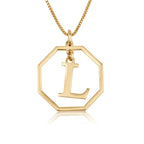Octagon Initial Necklace
