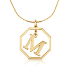Octagon Initial Necklace La Vie Bien Octagon Initial Necklace