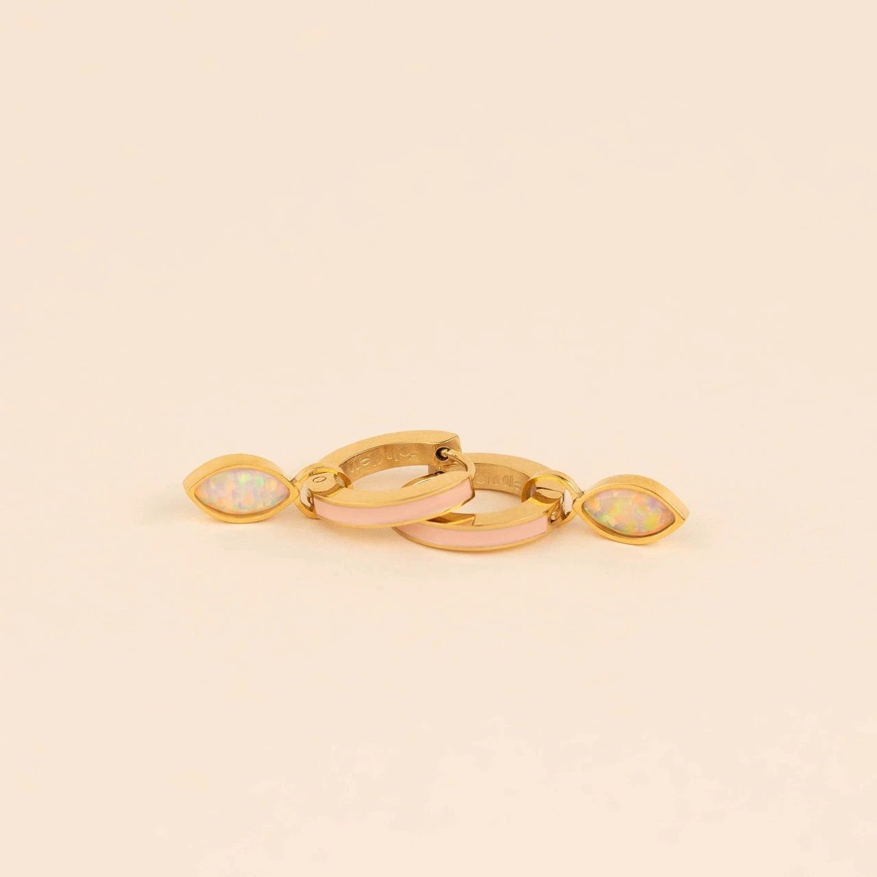 October Birthstone Huggie Hoop Charms by Oh Clementine