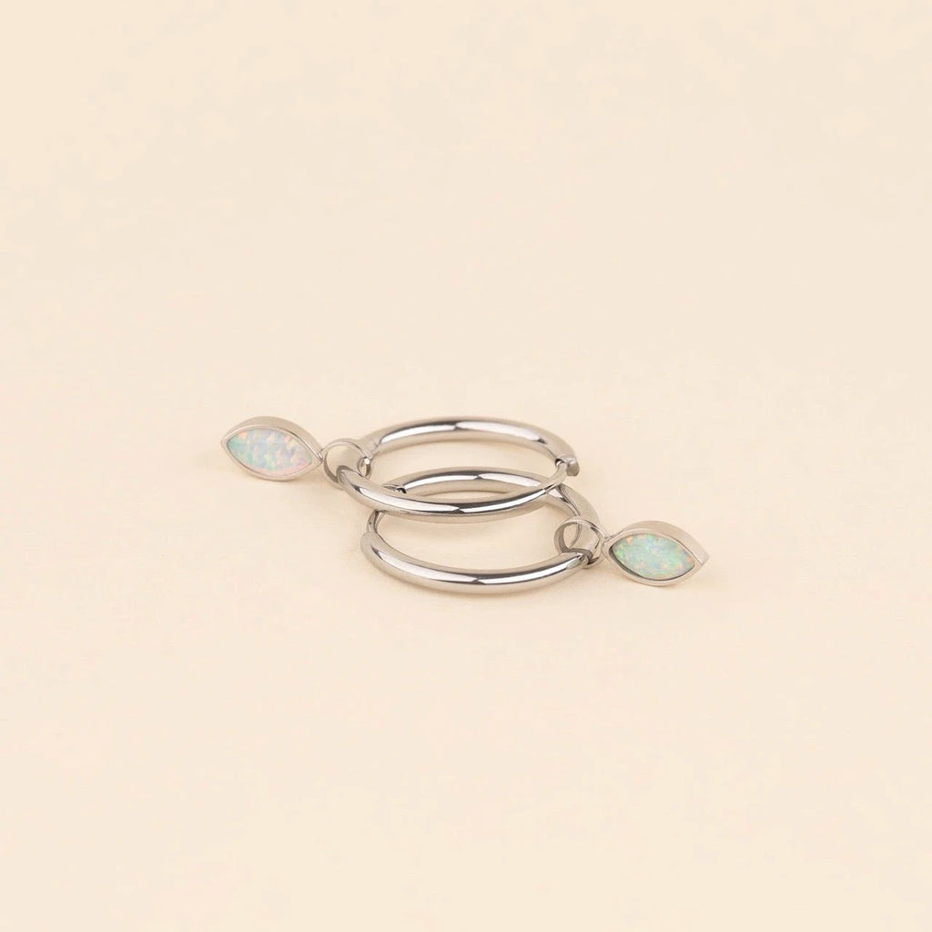 October Birthstone Huggie Hoop Charms by Oh Clementine