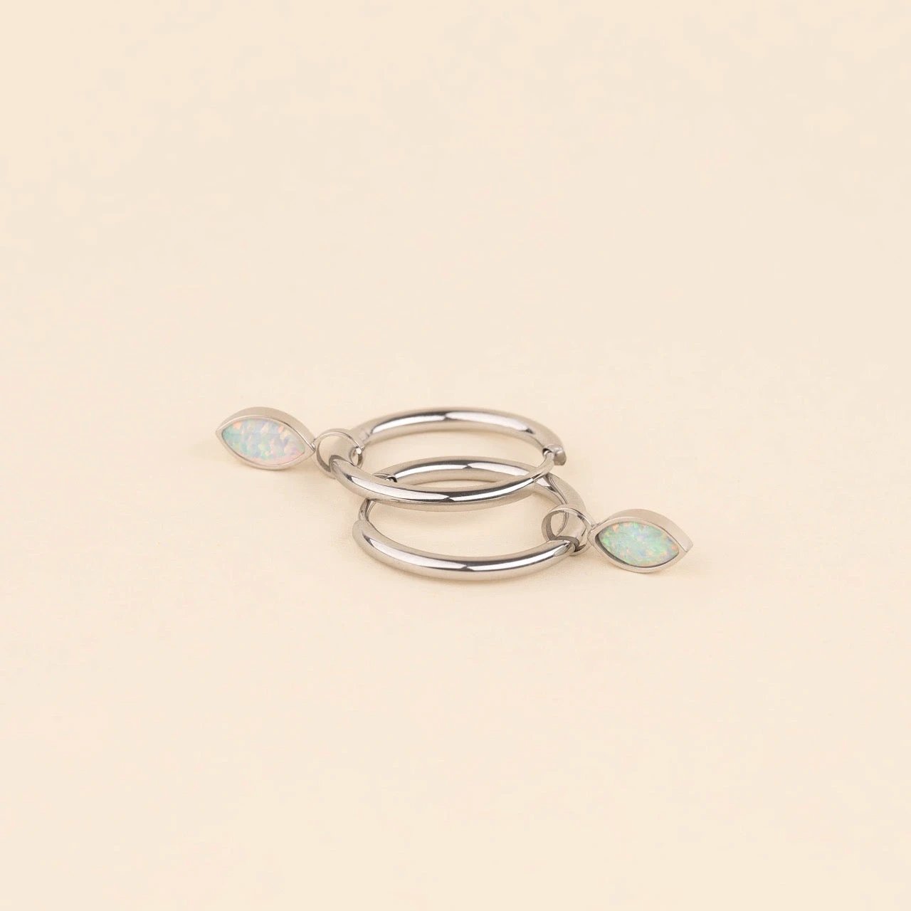 October Birthstone Huggie Hoop Charms by Oh Clementine