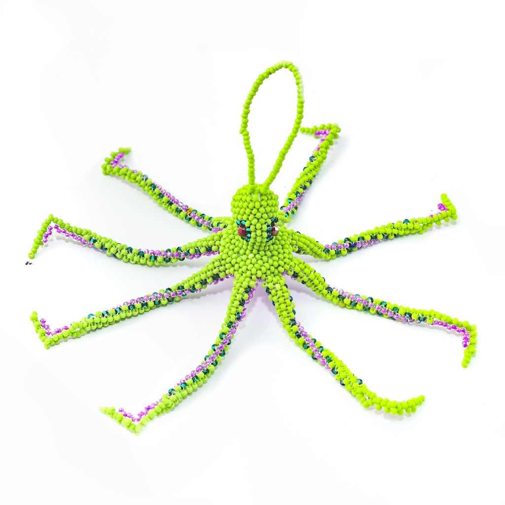Octopus Seed Bead Ornament - Guatemala Decor La Vie Bien Octopus Seed Bead Ornament - Guatemala