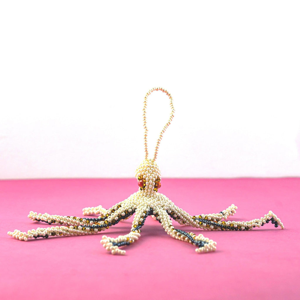 Octopus Seed Bead Ornament - Guatemala Decor La Vie Bien Octopus Seed Bead Ornament - Guatemala