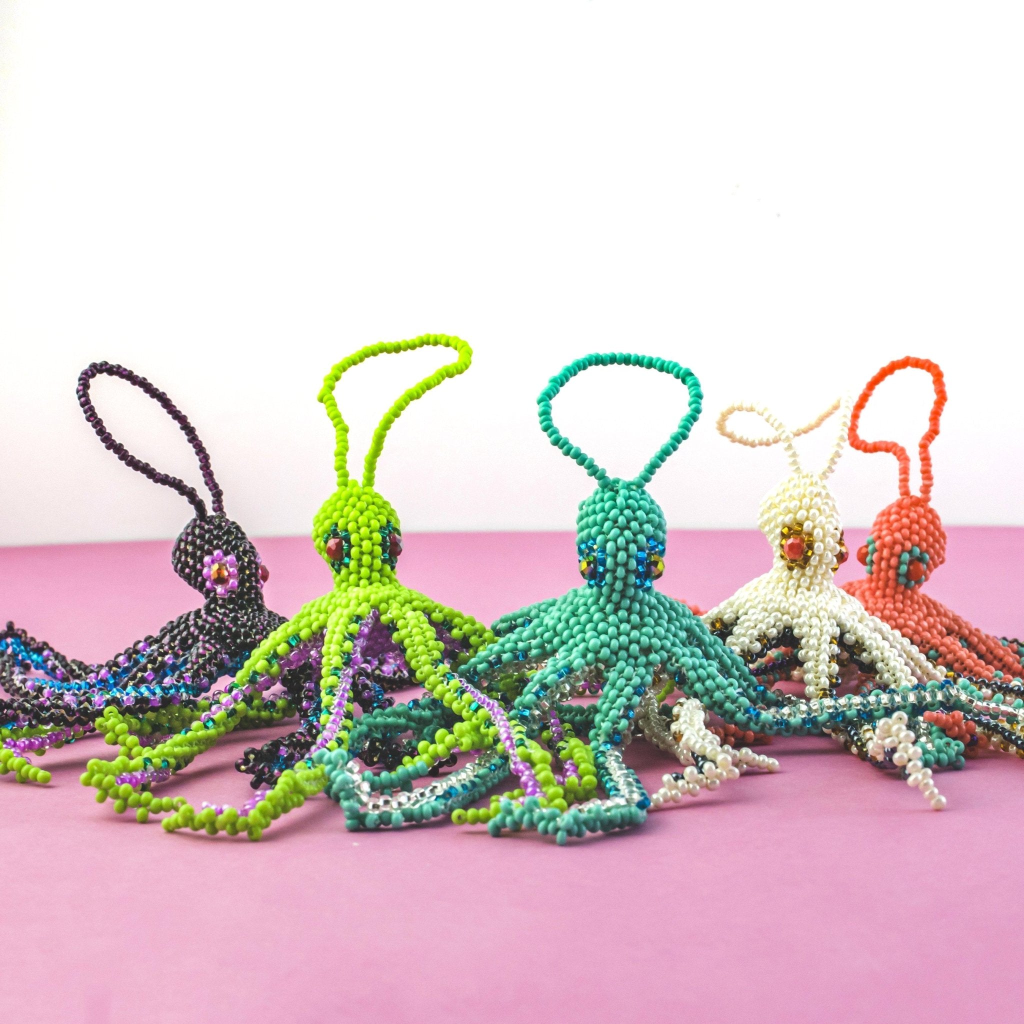 Octopus Seed Bead Ornament - Guatemala Decor La Vie Bien Octopus Seed Bead Ornament - Guatemala