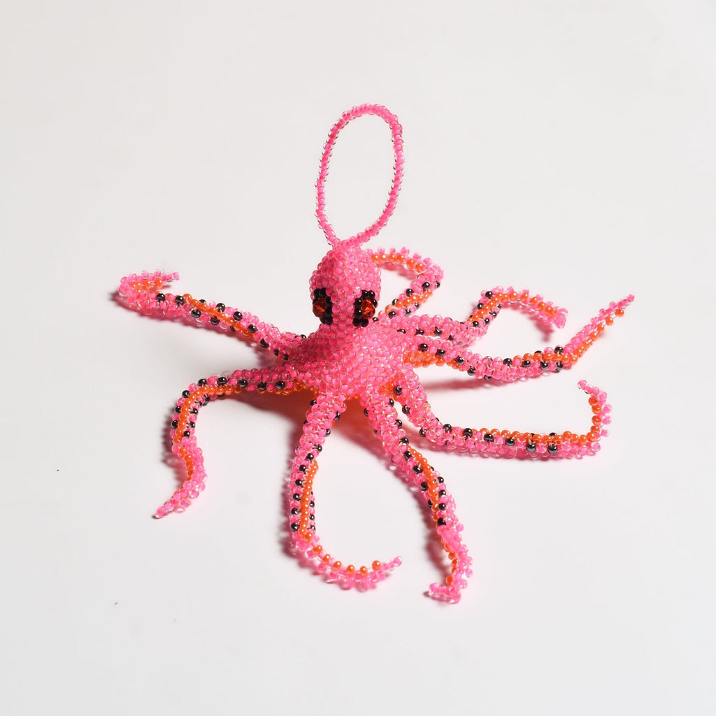 Octopus Seed Bead Ornament - Guatemala Decor La Vie Bien Octopus Seed Bead Ornament - Guatemala