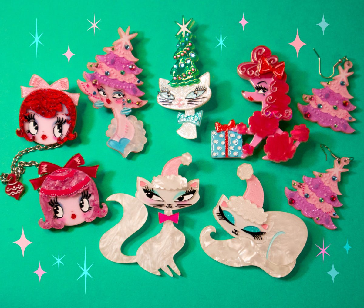 Oh Pinkmas Tree Earrings by Miss Fluff x Lipstick & Chrome Earrings La Vie Bien Oh Pinkmas Tree Earrings by Miss Fluff x Lipstick & Chrome