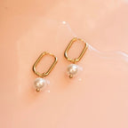 Natural Pearl Huggie Hoop Charms by Oh Clementine