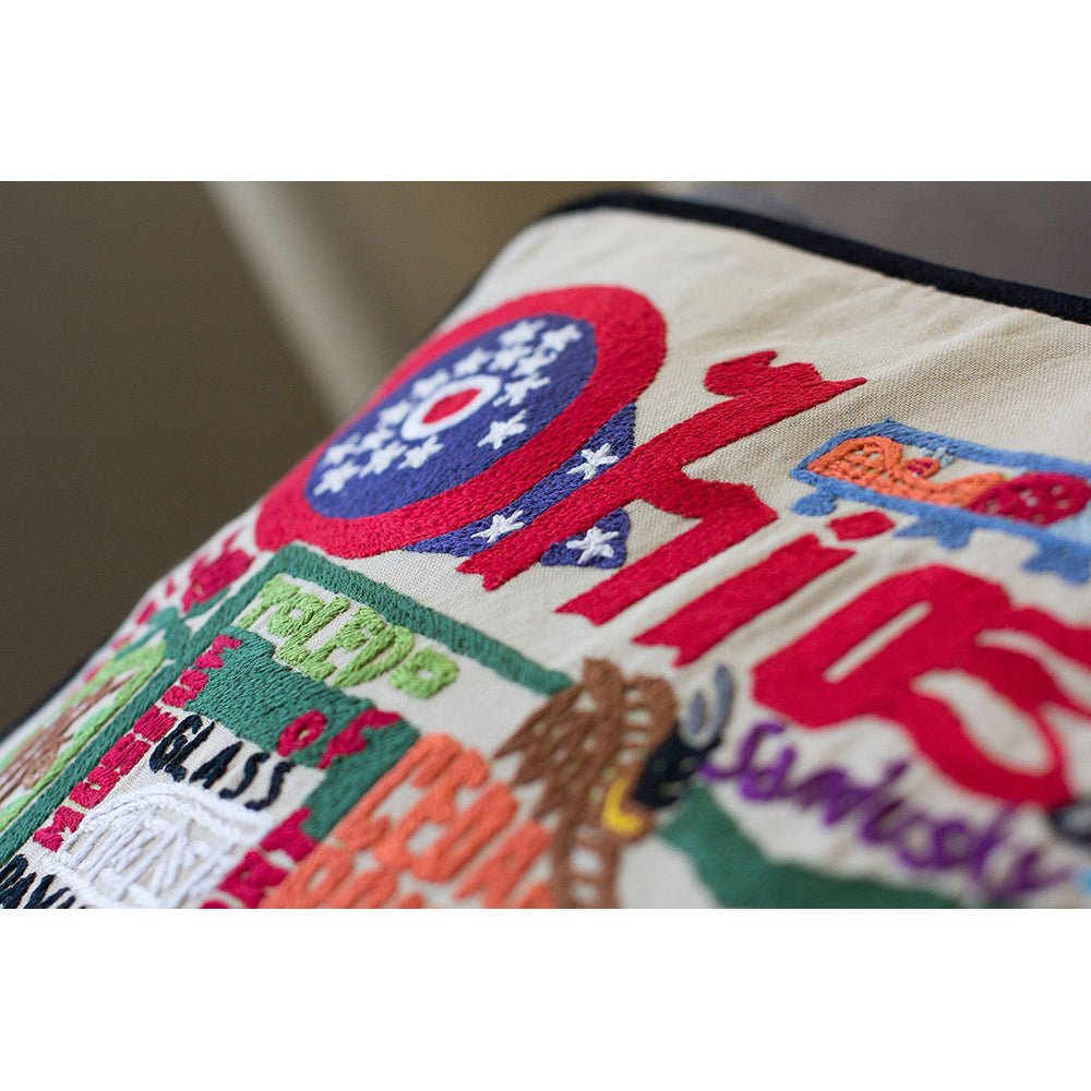 Ohio Hand - Embroidered Pillow Pillows La Vie Bien Ohio Hand - Embroidered Pillow