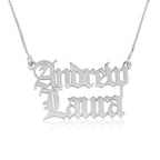 Old English Double Name Necklace La Vie Bien Old English Double Name Necklace