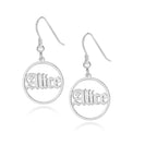 Old English Hoop Name Earrings La Vie Bien Old English Hoop Name Earrings