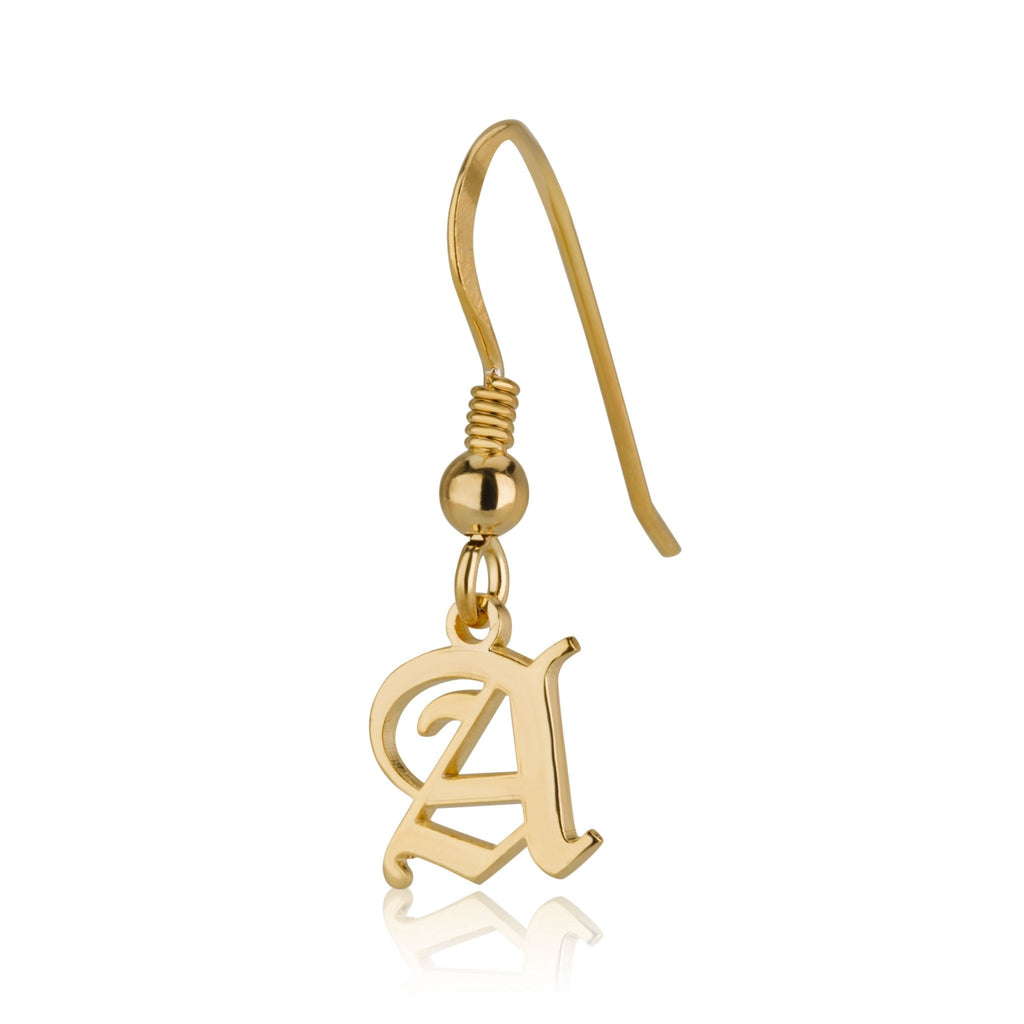 Old English Initial Earrings La Vie Bien Old English Initial Earrings