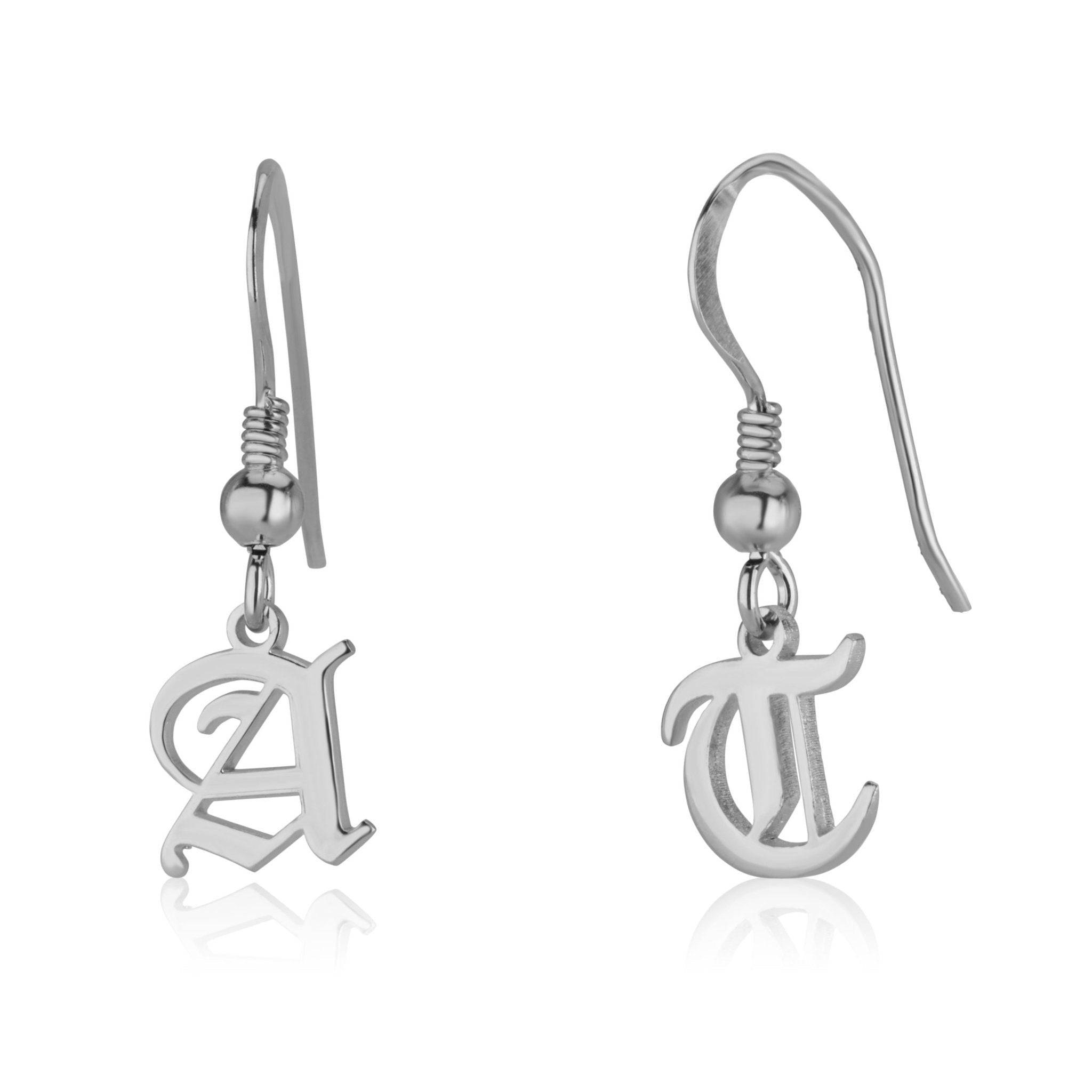 Old English Initial Earrings La Vie Bien Old English Initial Earrings