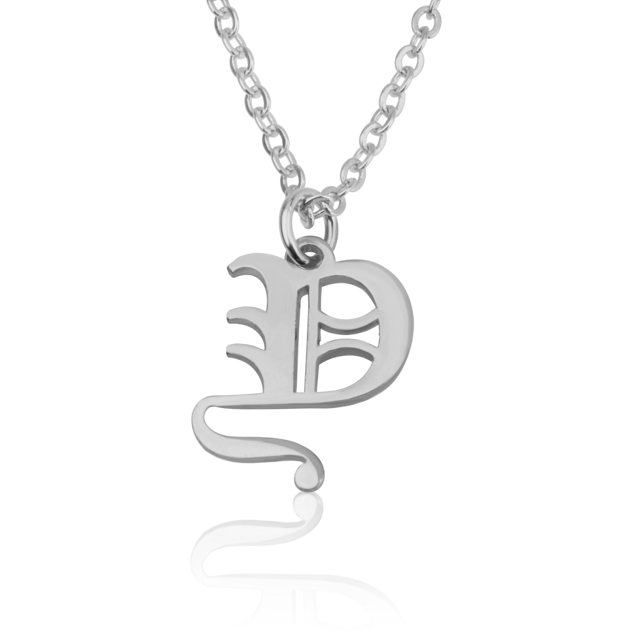 Old English Initial Necklace La Vie Bien Old English Initial Necklace