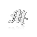 Old English Initial Stud Earrings La Vie Bien Old English Initial Stud Earrings