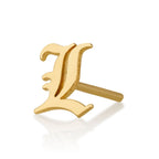 Old English Initial Stud Earrings La Vie Bien Old English Initial Stud Earrings