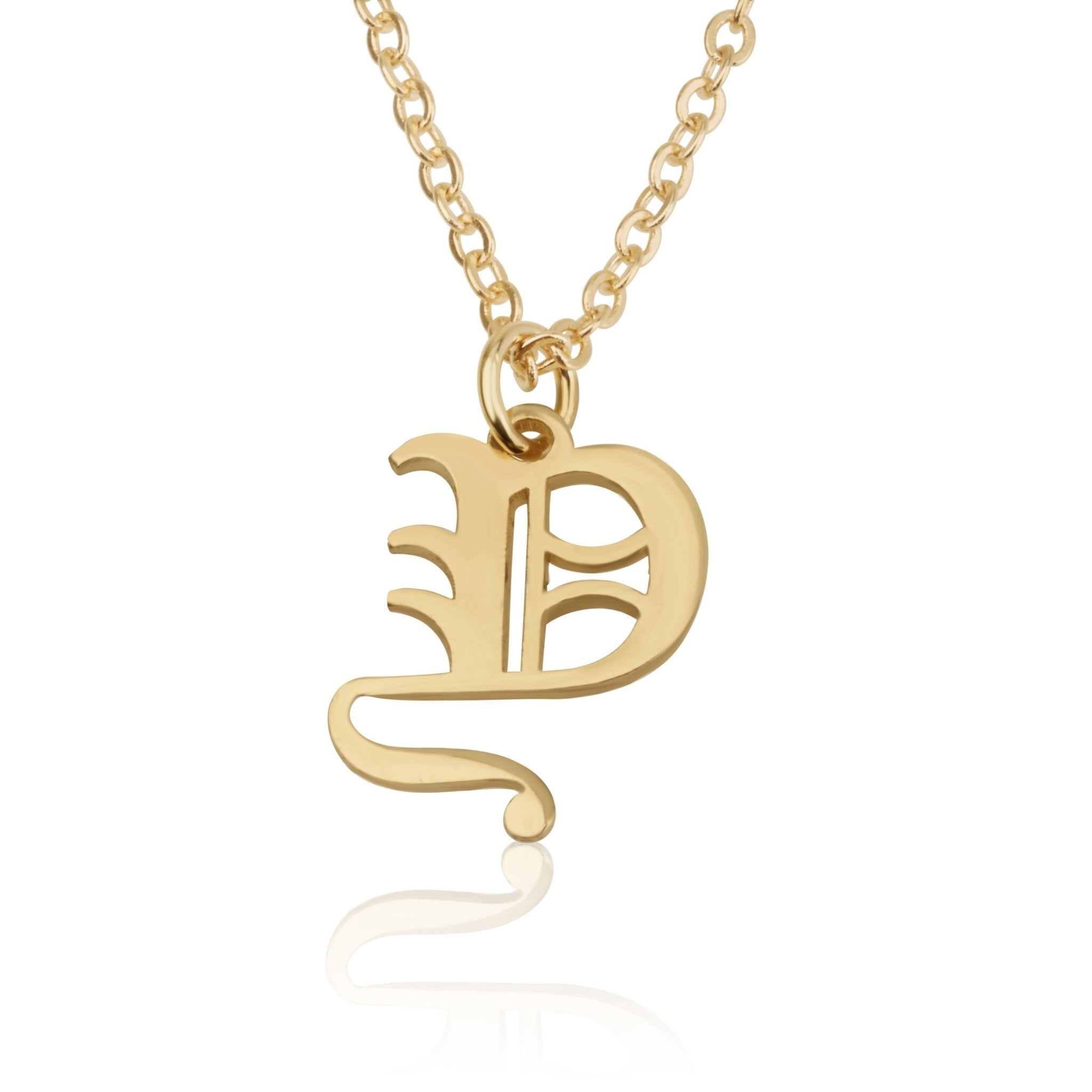 Old English Letter Necklace La Vie Bien Old English Letter Necklace