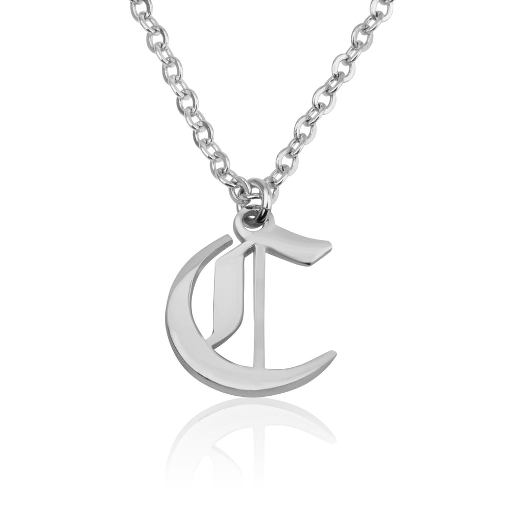 Old English Letter Necklace La Vie Bien Old English Letter Necklace