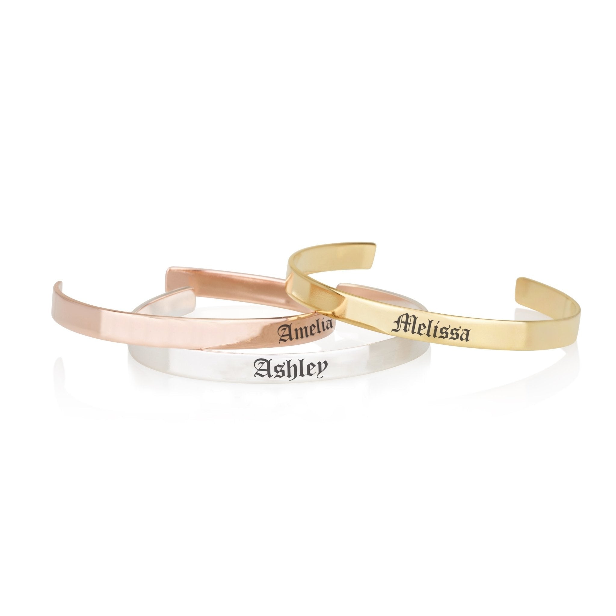 Old English Name Cuff Bracelet La Vie Bien Old English Name Cuff Bracelet