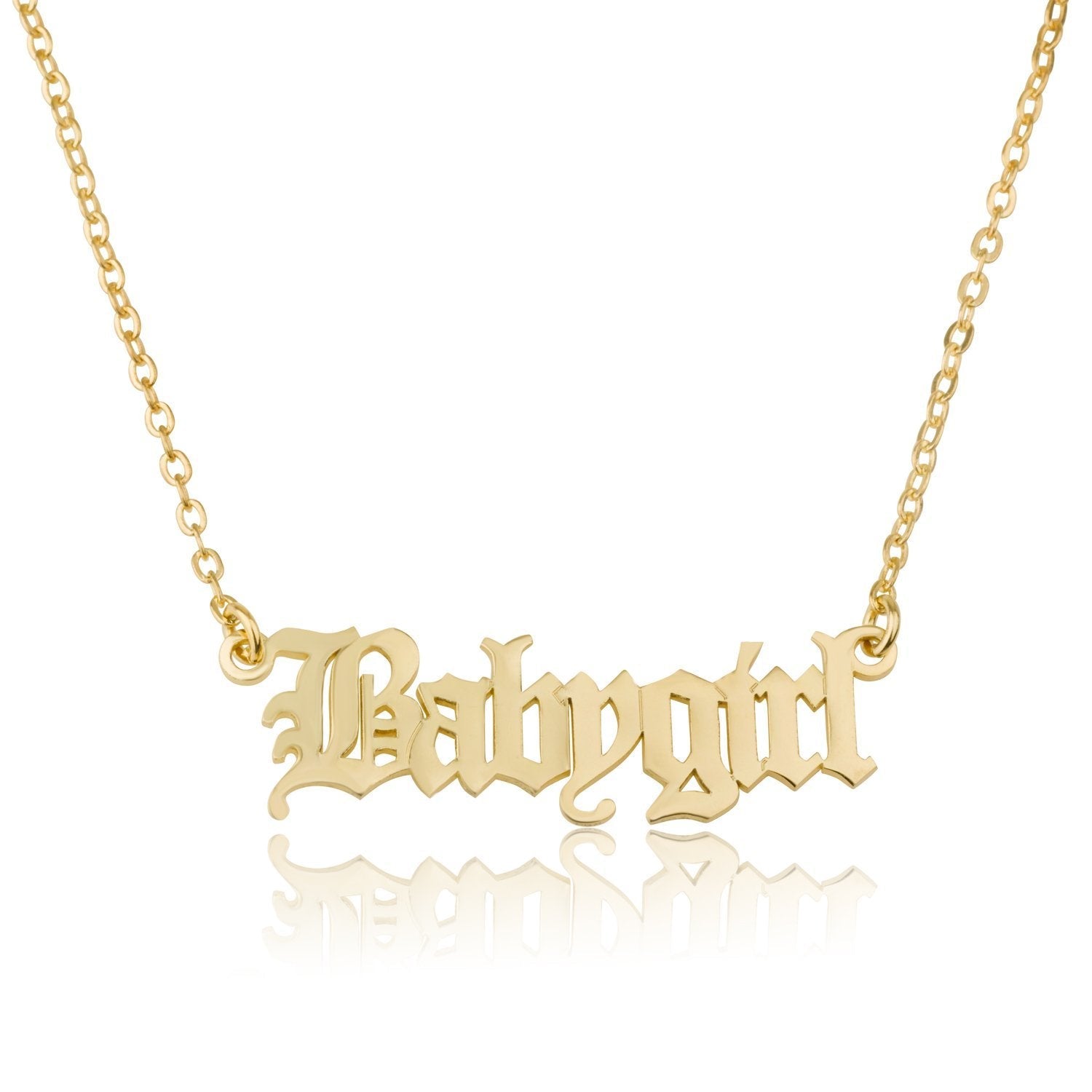 Old English Name Necklace La Vie Bien Old English Name Necklace