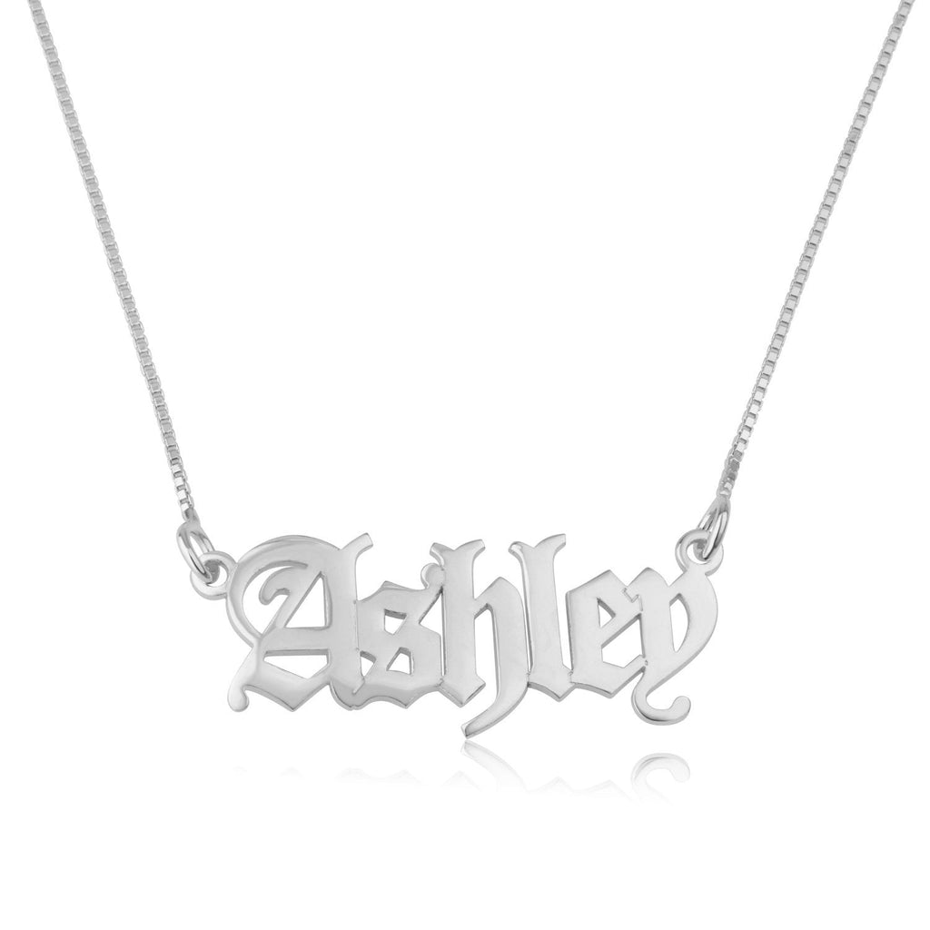Old English Name Necklace La Vie Bien Old English Name Necklace