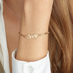 Old English Paperclip Bracelet La Vie Bien Old English Paperclip Bracelet