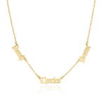 Old English Three Name Necklace La Vie Bien Old English Three Name Necklace