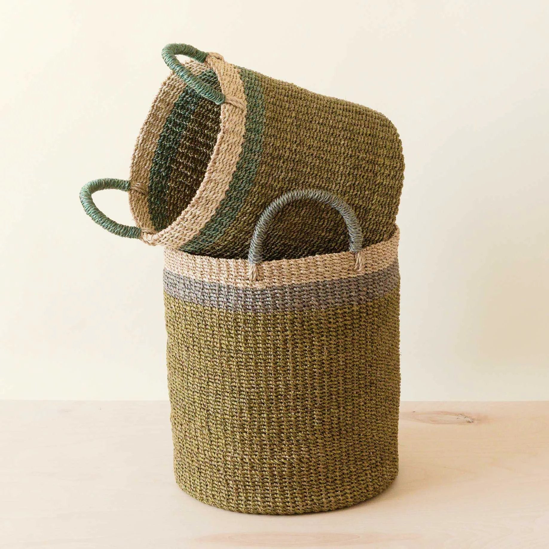 Olive Baskets with Handle, set of 2 - Natural Baskets | LIKHÂ by LIKHÂ