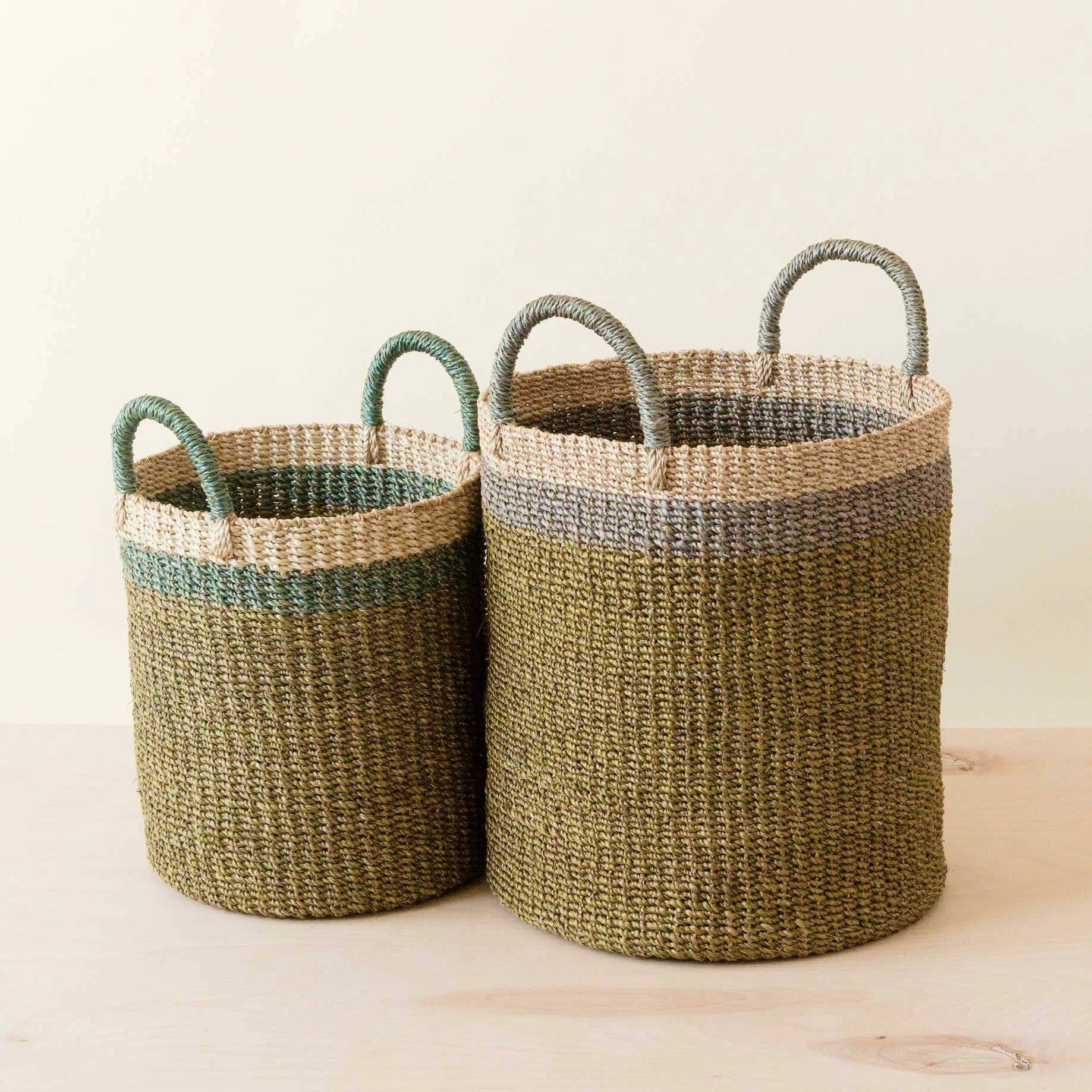 Olive Baskets with Handle, set of 2 - Natural Baskets | LIKHÂ by LIKHÂ