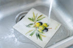 Olive Branch with Green and Black Olives Swedish Dishcloths La Vie Bien Olive Branch with Green and Black Olives