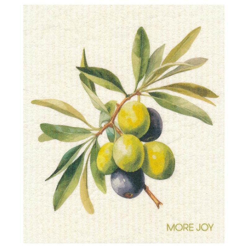 Olive Branch with Green and Black Olives Swedish Dishcloths La Vie Bien Olive Branch with Green and Black Olives