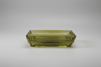 Olive Green Glass Soap Dish – Rectangular with Patterned Rim Soap Dish La Vie Bien Olive Green Glass Soap Dish – Rectangular with Patterned Rim