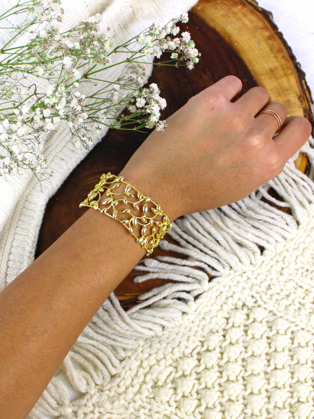 Olive Leaf Cuff Bracelet La Vie Bien Olive Leaf Cuff Bracelet