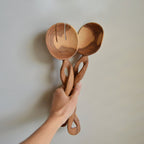 Olive Wood Spiral Salad Servers La Vie Bien Olive Wood Spiral Salad Servers