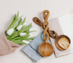 Olive Wood Spiral Salad Servers La Vie Bien Olive Wood Spiral Salad Servers