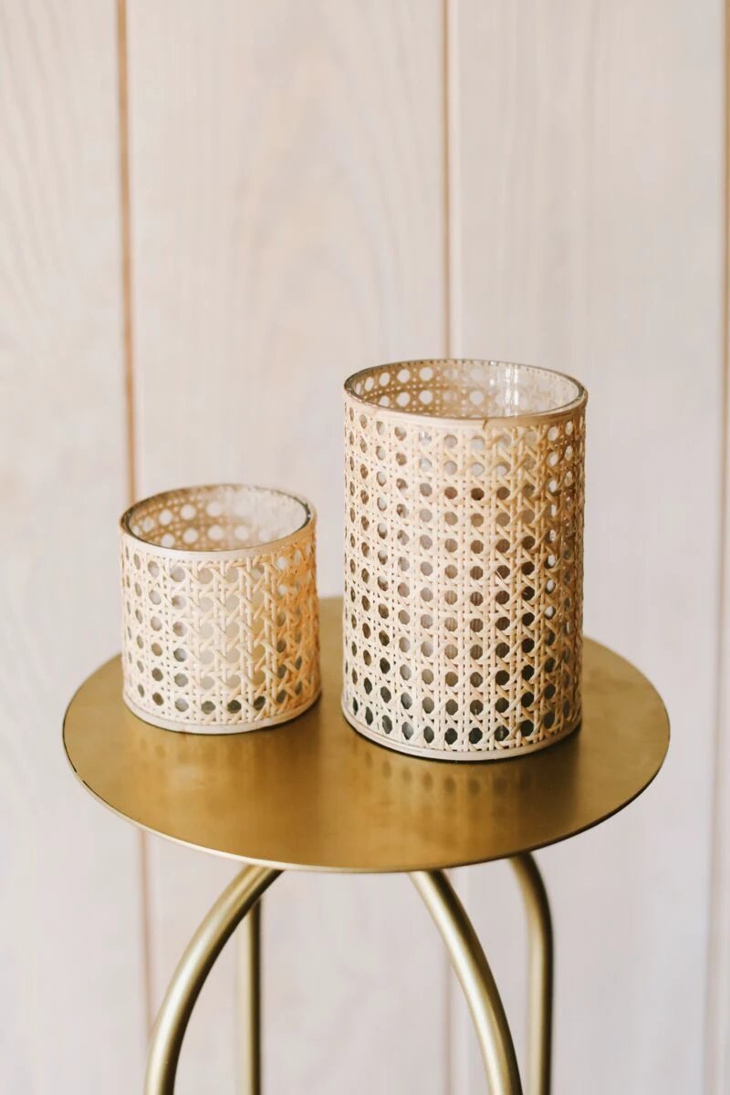 Oliver Cane Votive Candle Holder by White Cliff Studio