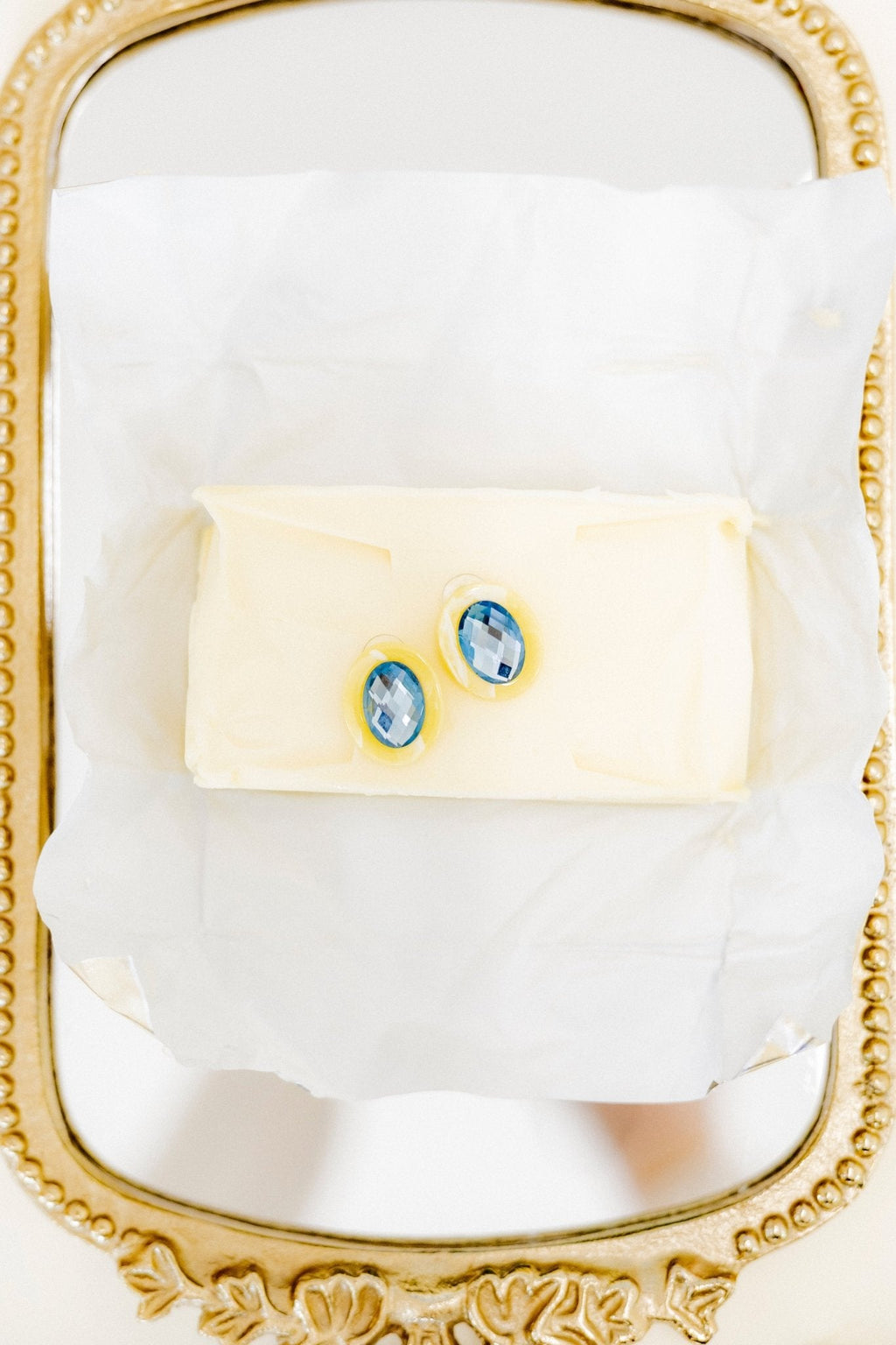 Olivia Statement Earrings Oval - Amalfi Blue